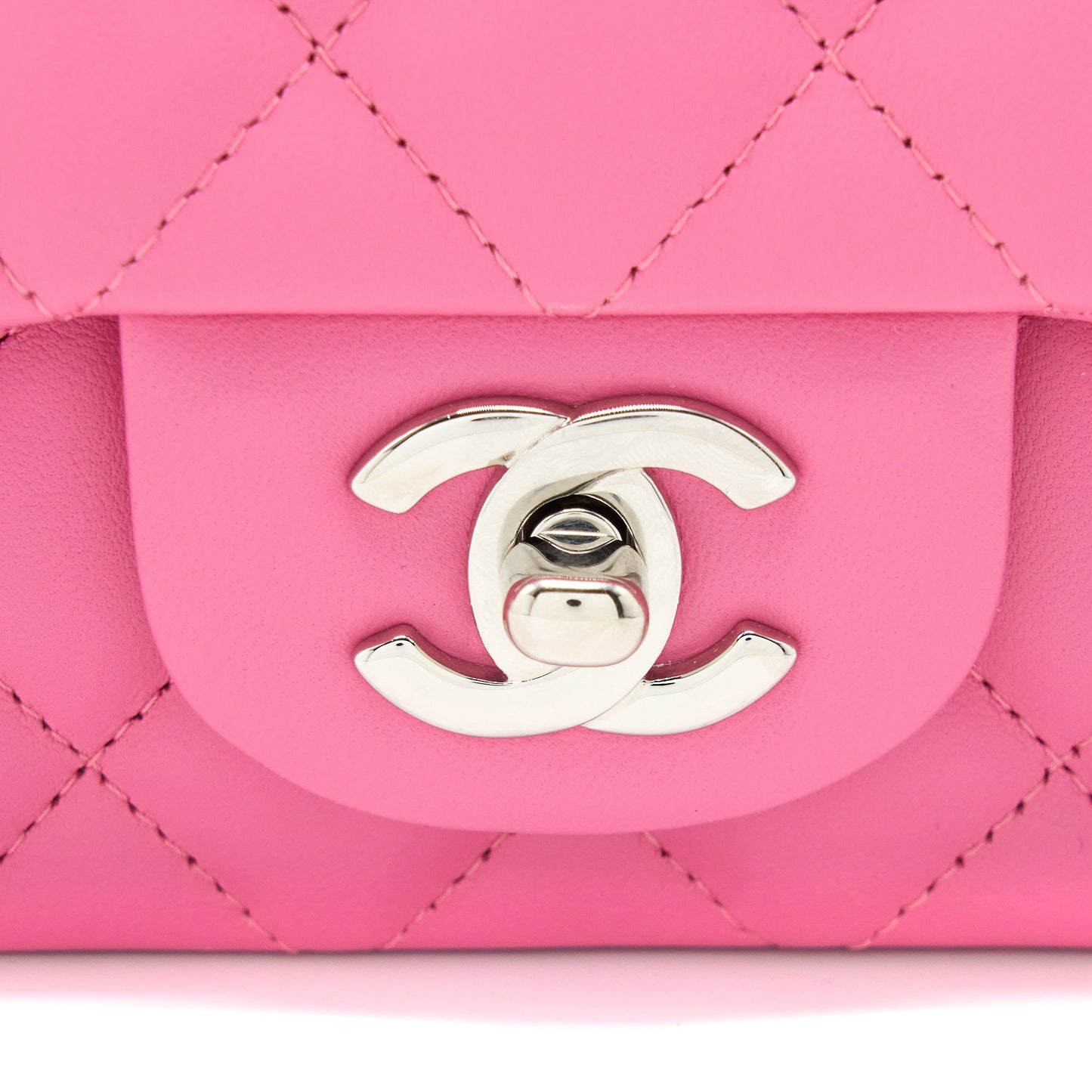 Chanel Classic Mini Rectangular Flap Bag Lambskin Pink SHW