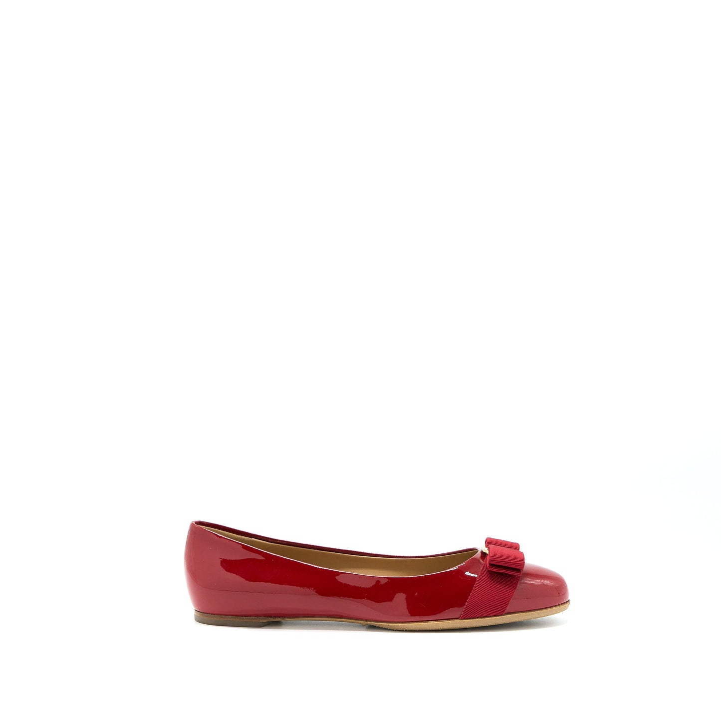 Ferragamo Size 7.5C Varuna Ballet Flats Red
