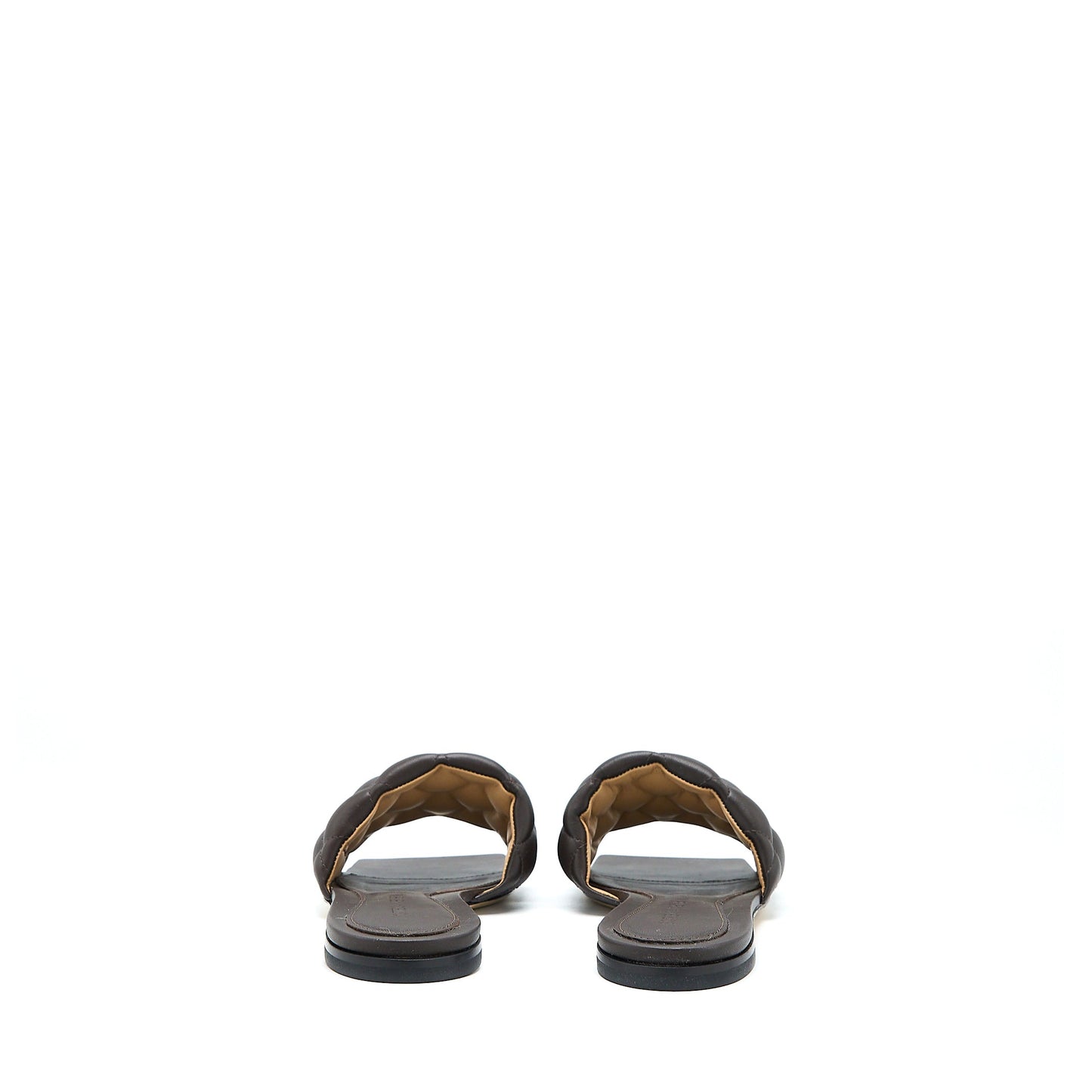Bottega Veneta Size 36.5 Padded Sandals Leather Dark Brown