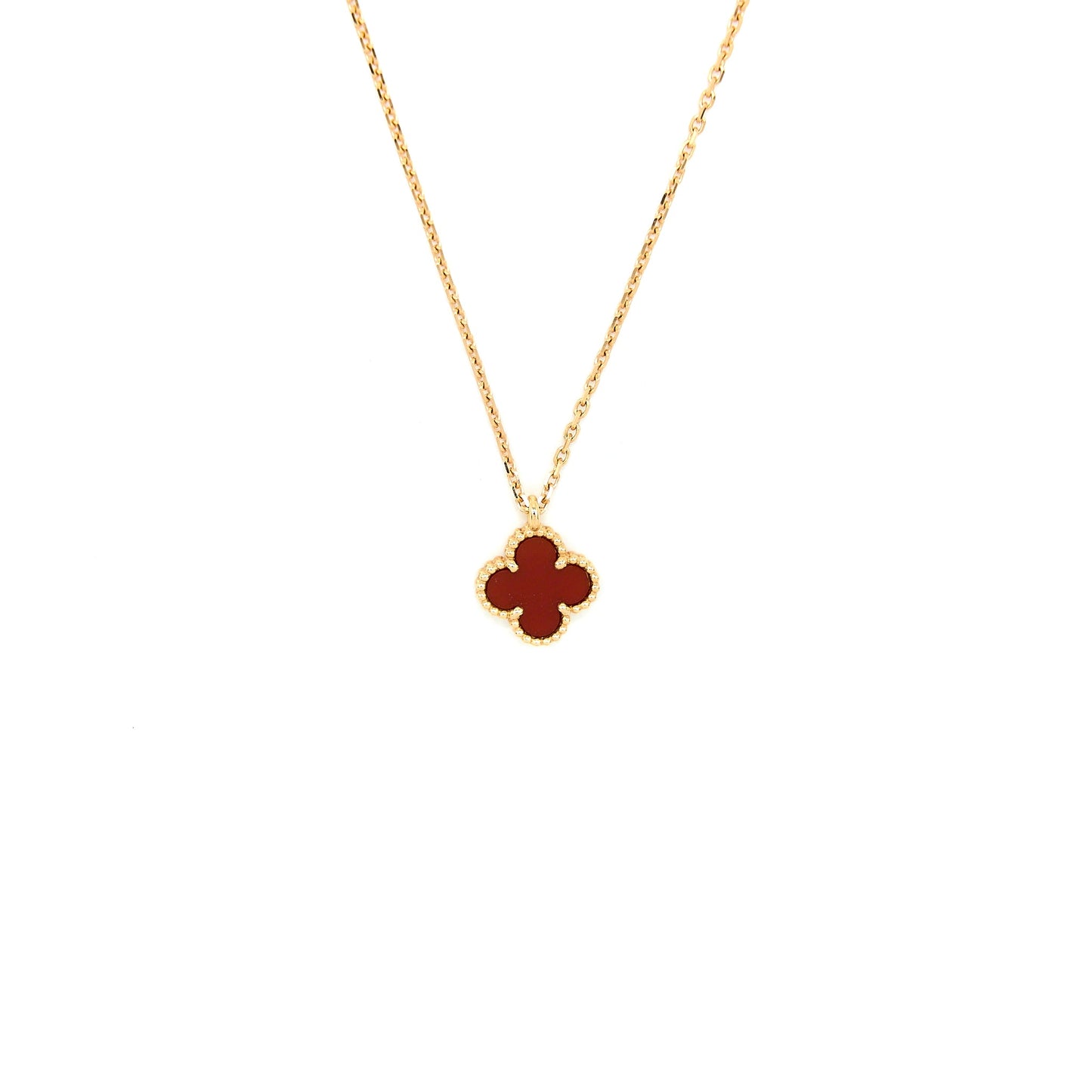 Van Cleef Arpels Sweet Alhambra Pendant Rose Gold Carnelian