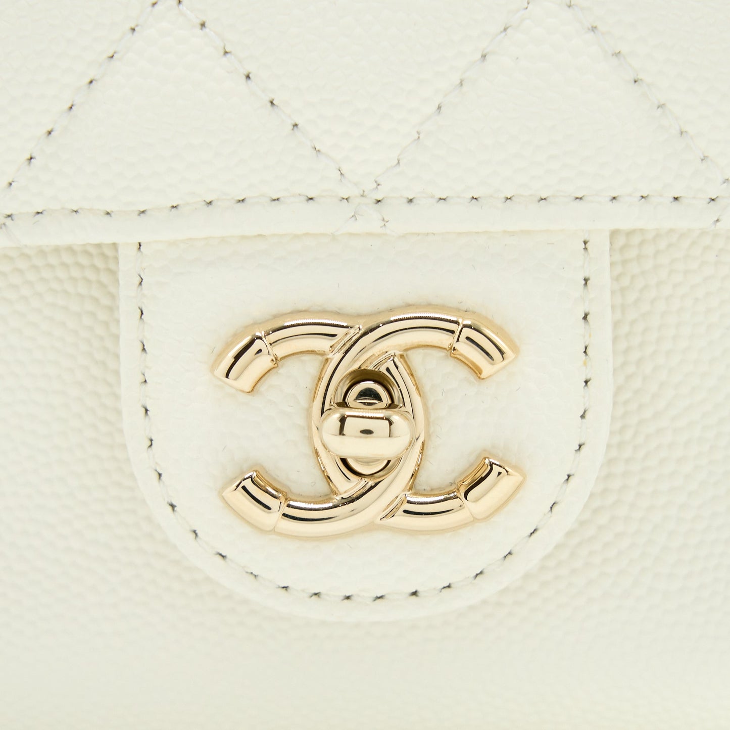 Chanel Quilted Mini CC Day Backpack Caviar White LGHW