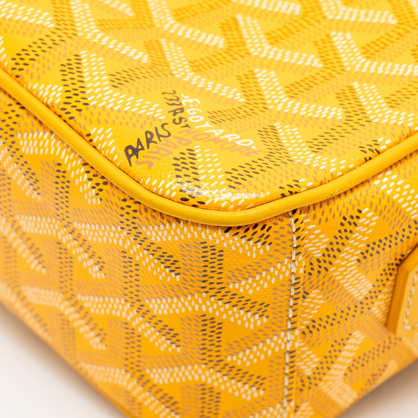 Goyard cape vert PM crossbody bag goyardline canvas yellow SHW