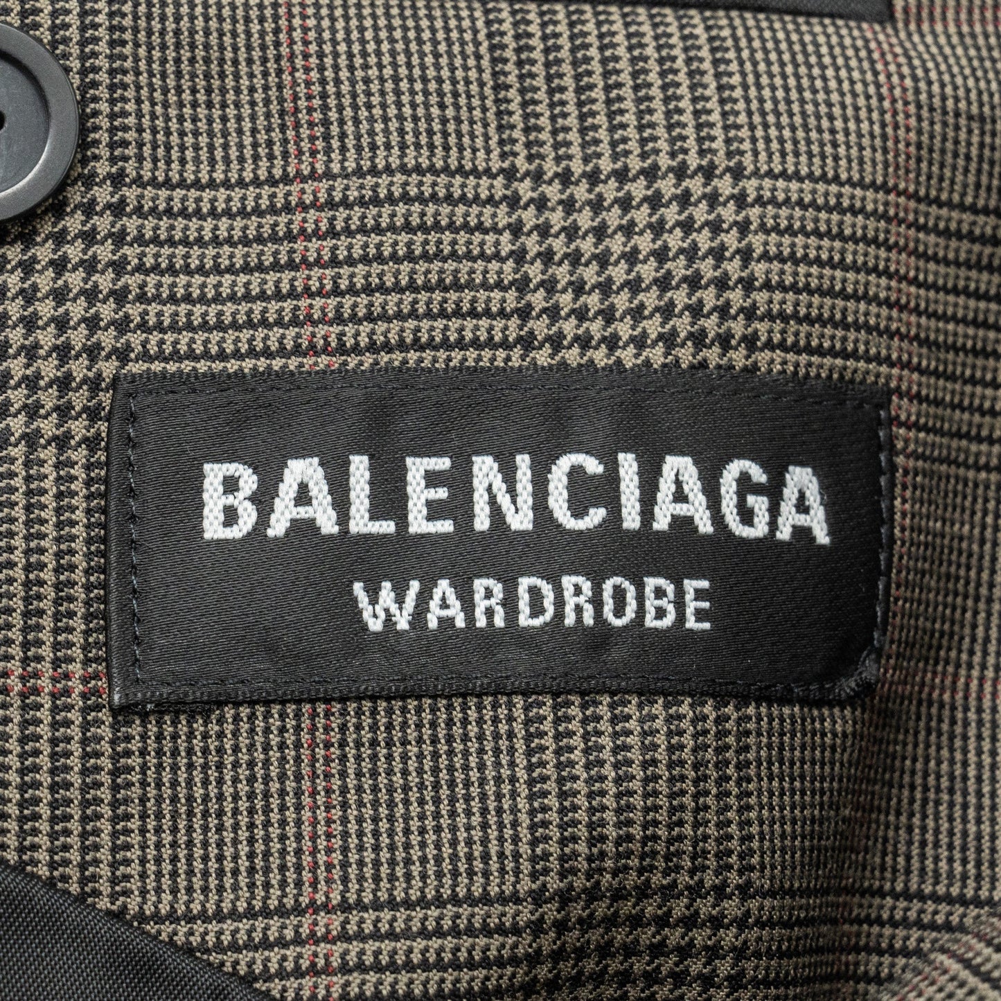 BALENCIAGA Size 42 Checked Single-Breasted Blazer Wool Dark Grey