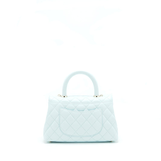 Chanel 21K Baby Blue Coco handle Small (old mini) 24cm LGHW