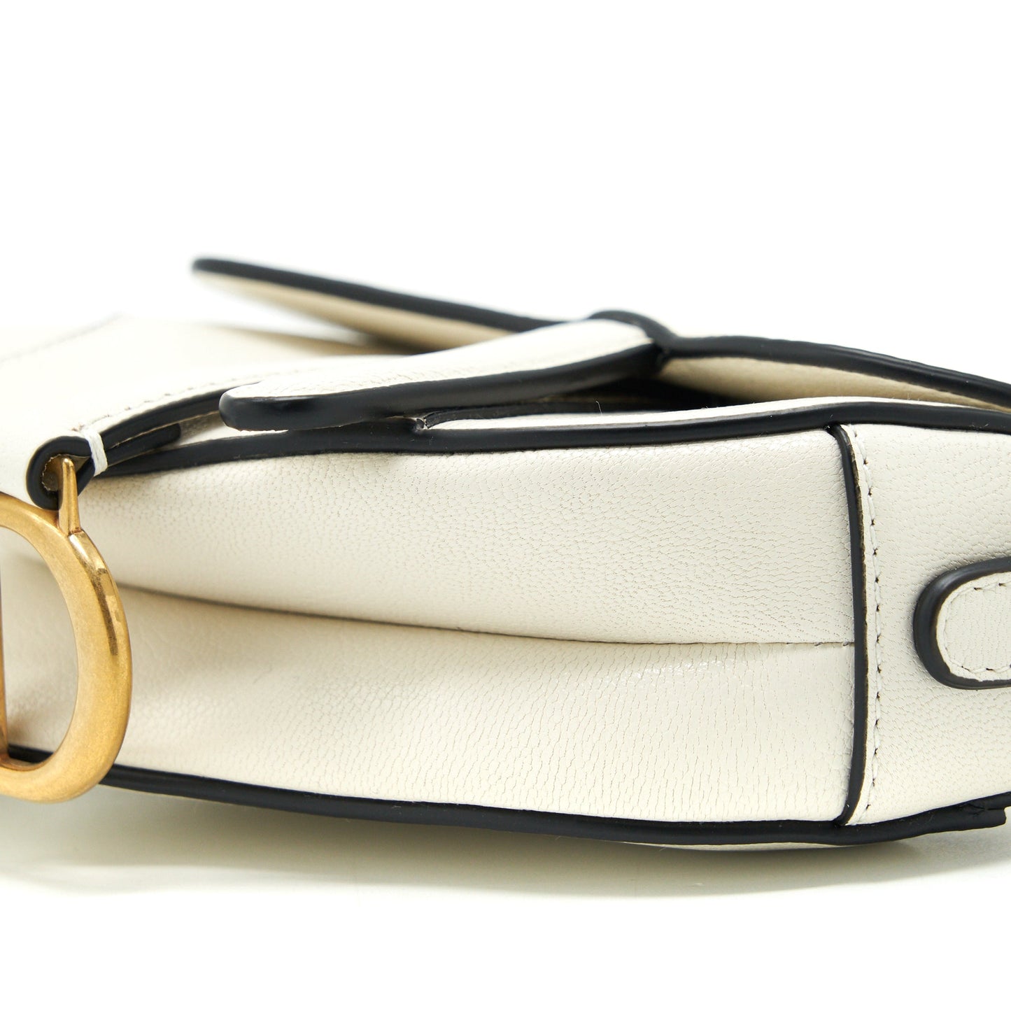 Dior Micro (Super Mini) Saddle Bag Goat Skin White GHW