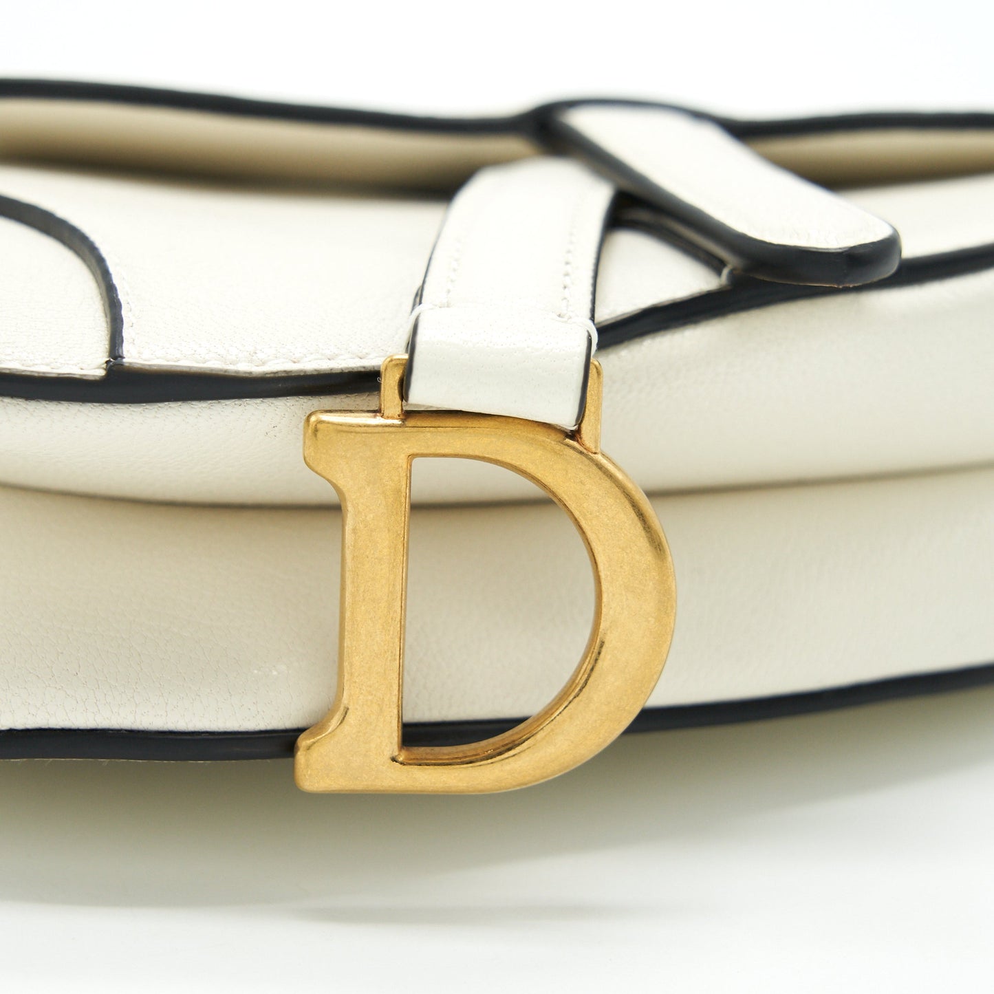 Dior Micro (Super Mini) Saddle Bag Goat Skin White GHW
