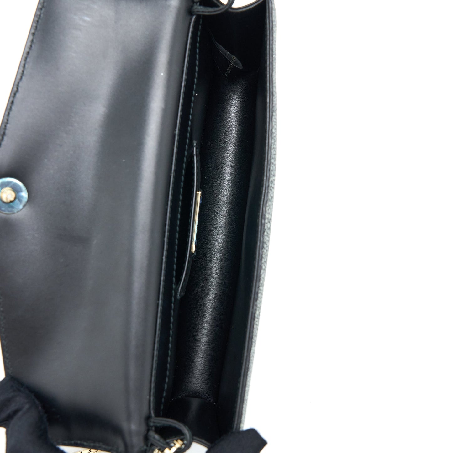 Bvlgari Serpenti Forever Clutch With Chain Stingray Leather Grey LGHW