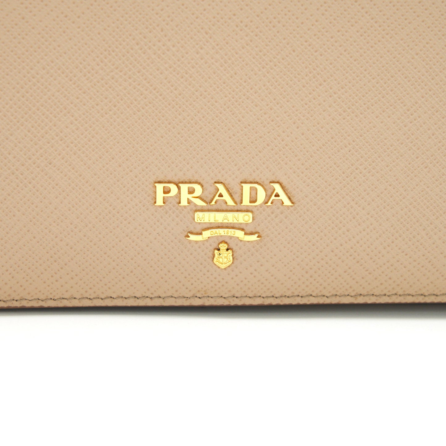 Prada Giada Saffiano Leather Wallet on Chain Beige