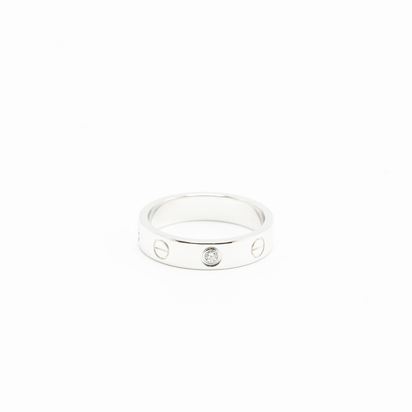 CARTIER Size 49 Love Wedding Band White Gold, Diamond
