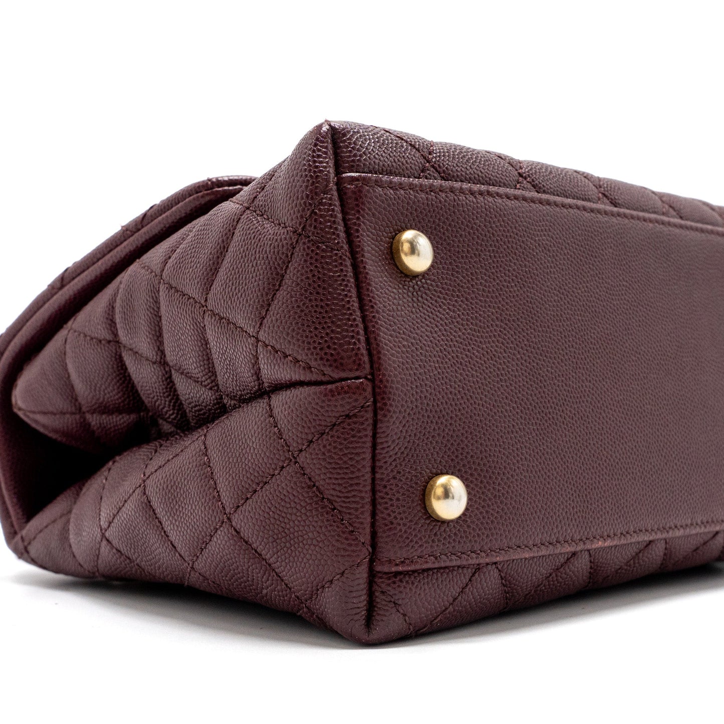 Chanel Medium Coco Handle With Lizard Handle Caviar Burgundy GHW