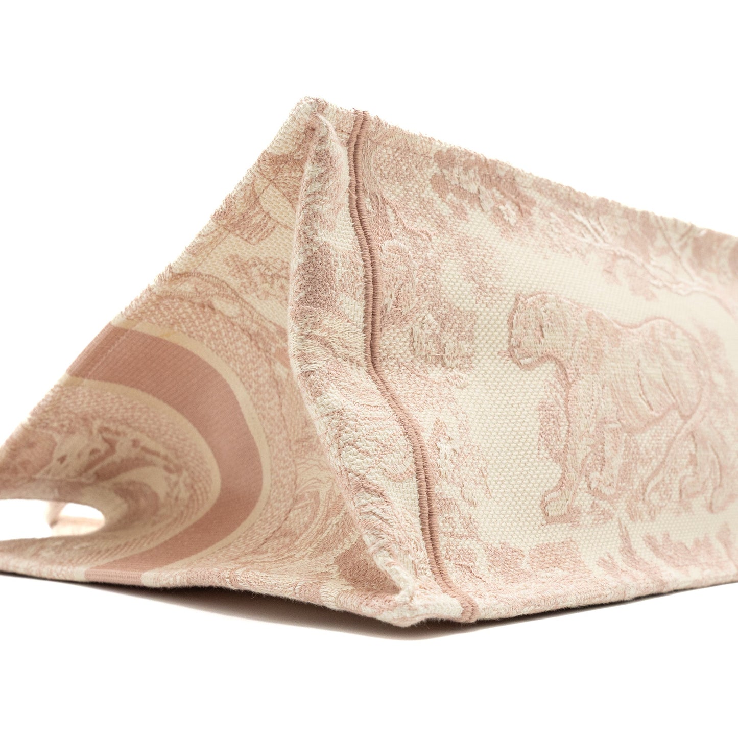 Dior Medium Book Tote Bag Pink Toile de Jouy Embroidery