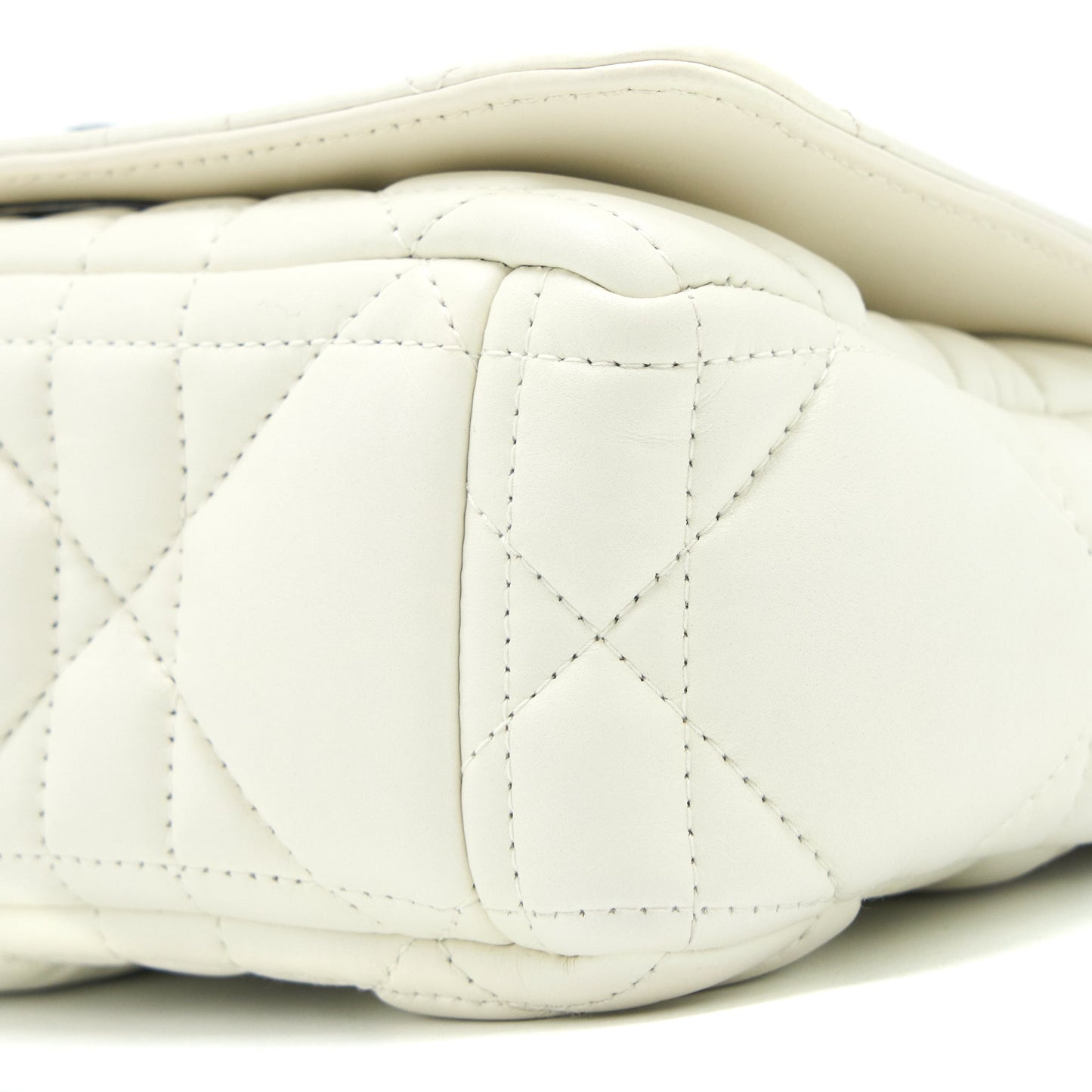 Dior Small Dior Caro Bag Latte Quilted Macrocannage Calfskin White Black Hardware