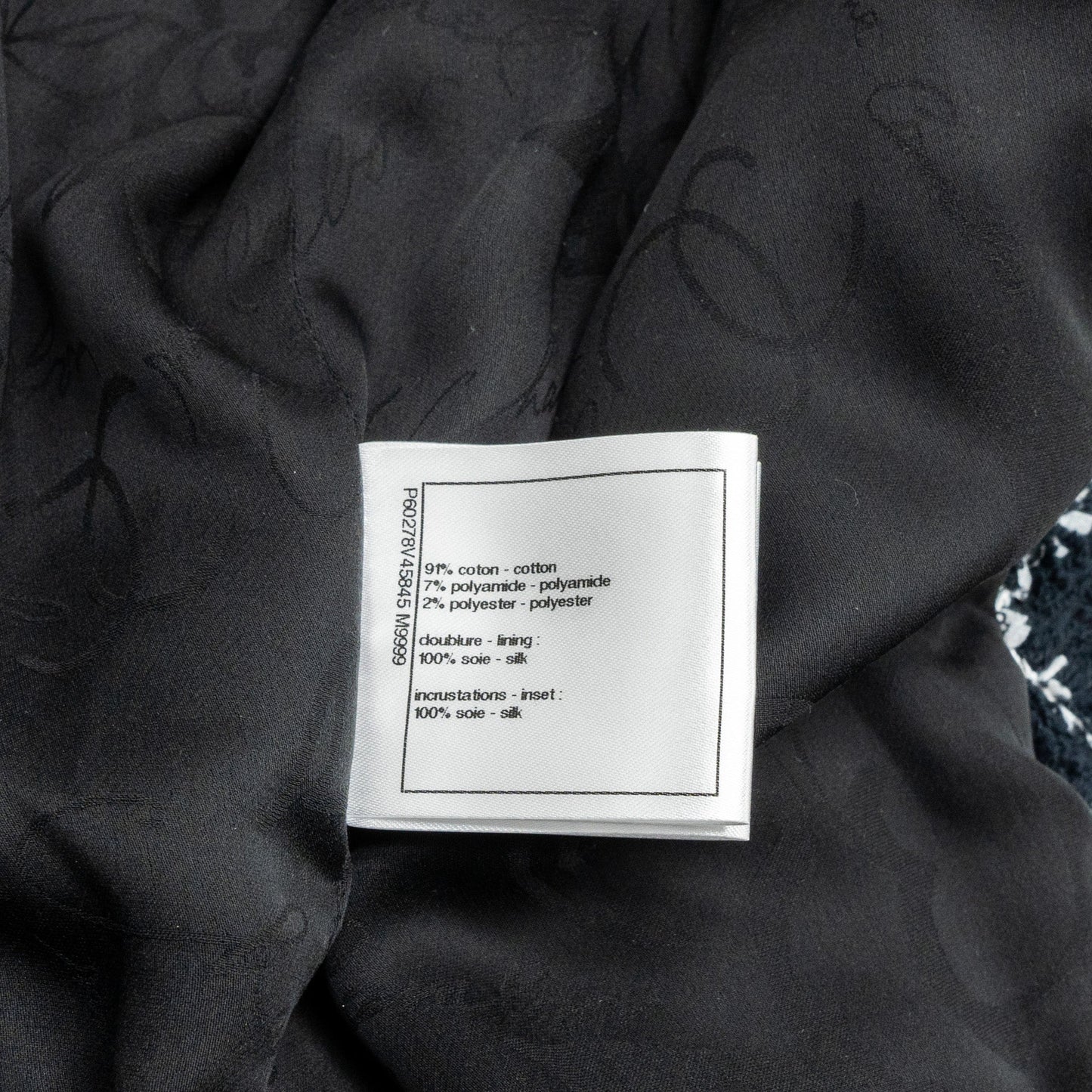 Chanel 19C Size 34 Jacket Cotton Knit Black/White