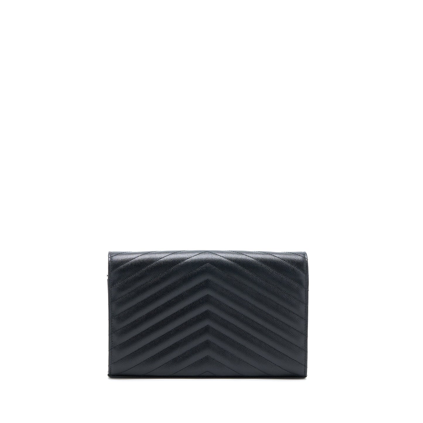 Saint Laurent Wallet On Chain Grained Calfskin Black GHW