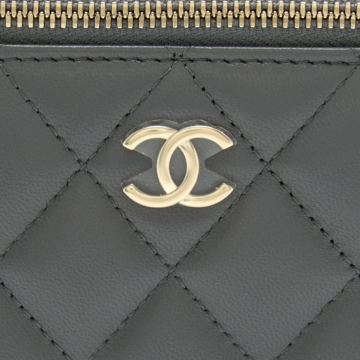 Chanel 22A Top Handle Long Vanity With Chain Lambskin Grey LGHW