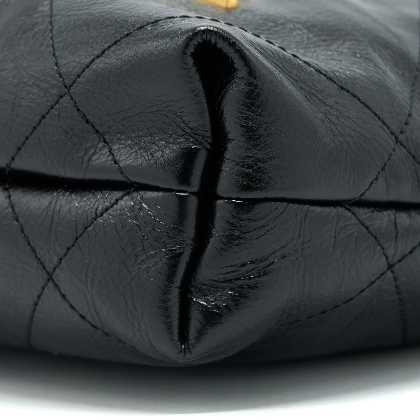 Chanel 23S Mini 22 Bag with Pearl Shiny Calfskin Black GHW (Microchip)
