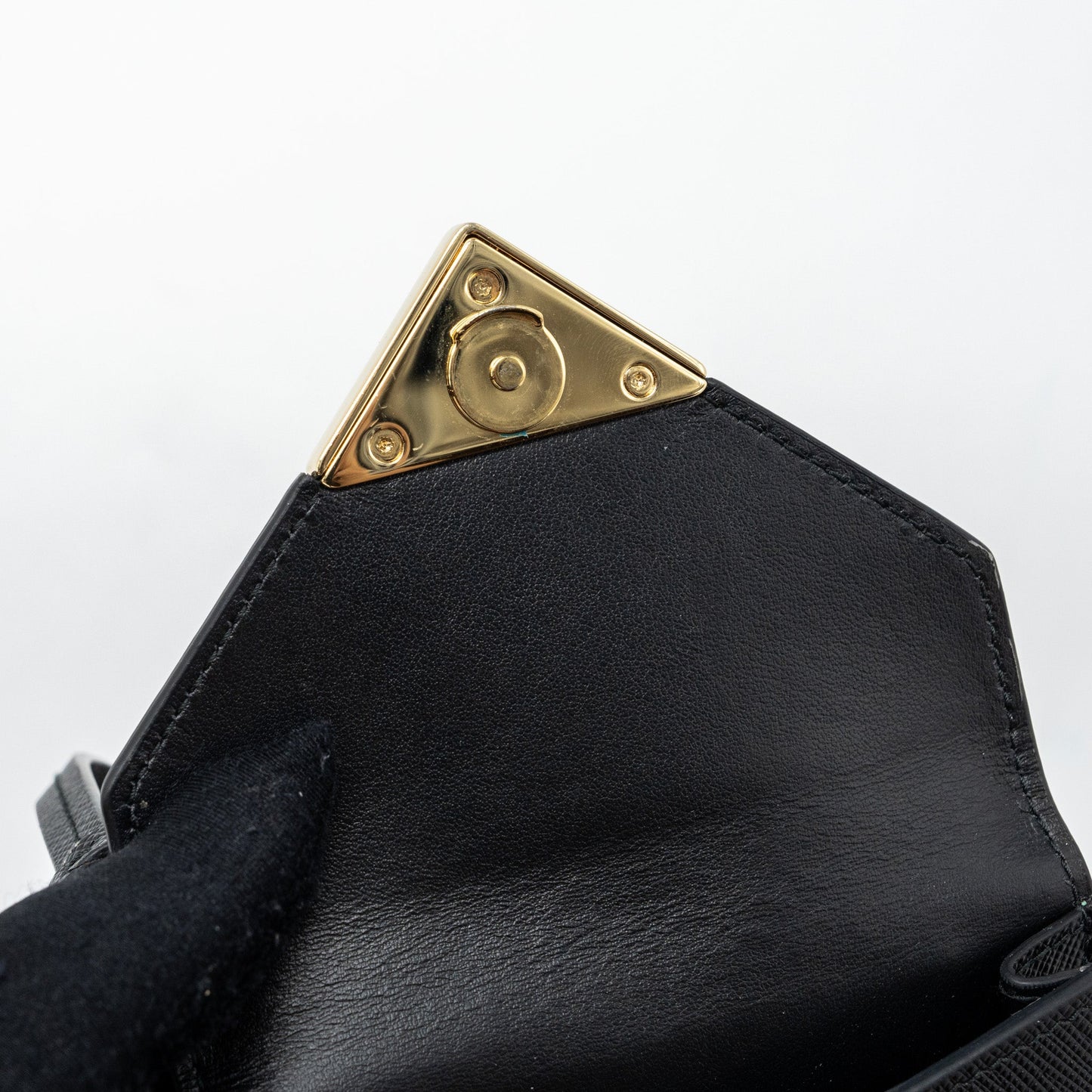 Prada Mini Bag Saffiano Leather Black GHW