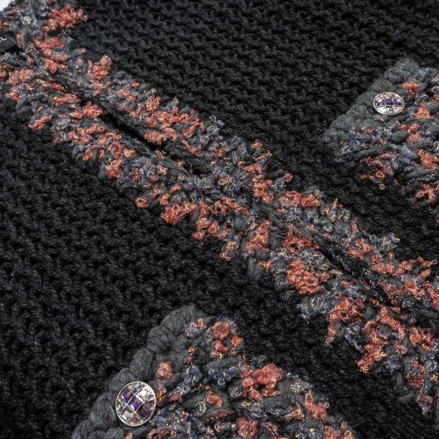 Chanel Size 40 Cardigan cashmere Grey/ Multicolour