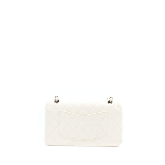 Chanel Medium Classic Double Flap Bag Caviar White SHW (Microchip)
