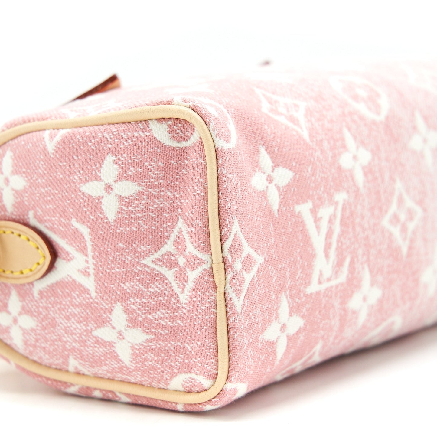 Louis Vuitton nano Speedy Monogram jacquard denim pink