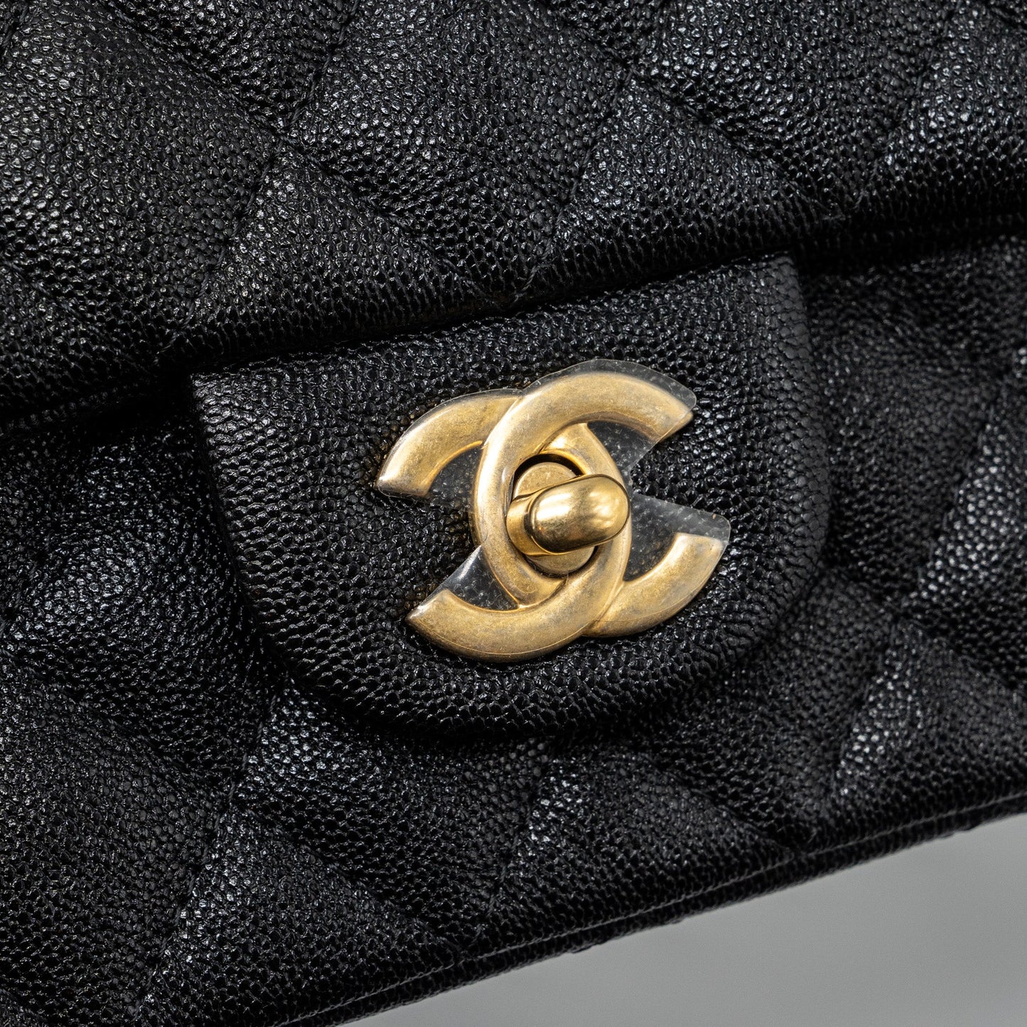 Chanel top handle mini rectangular flap bag caviar black GHW