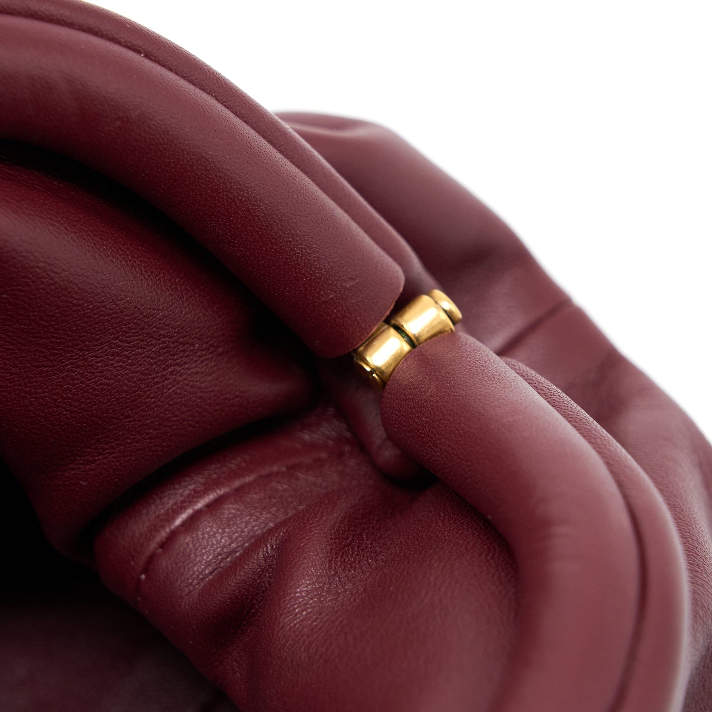 Bottega Veneta Mini Pouch Calfskin Dark Red
