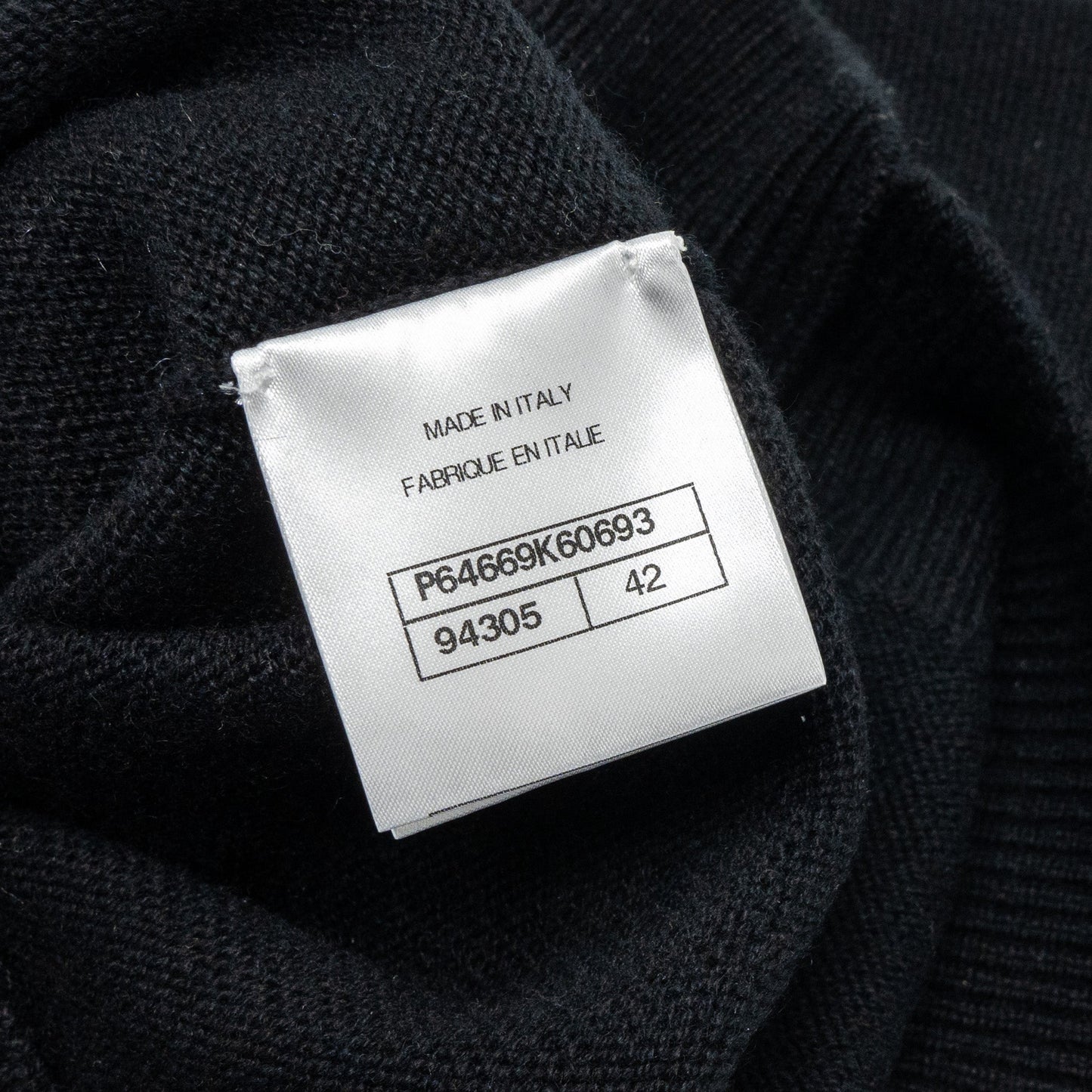 Chanel size 42 20A Pullover sweater / cashmere BLACK
