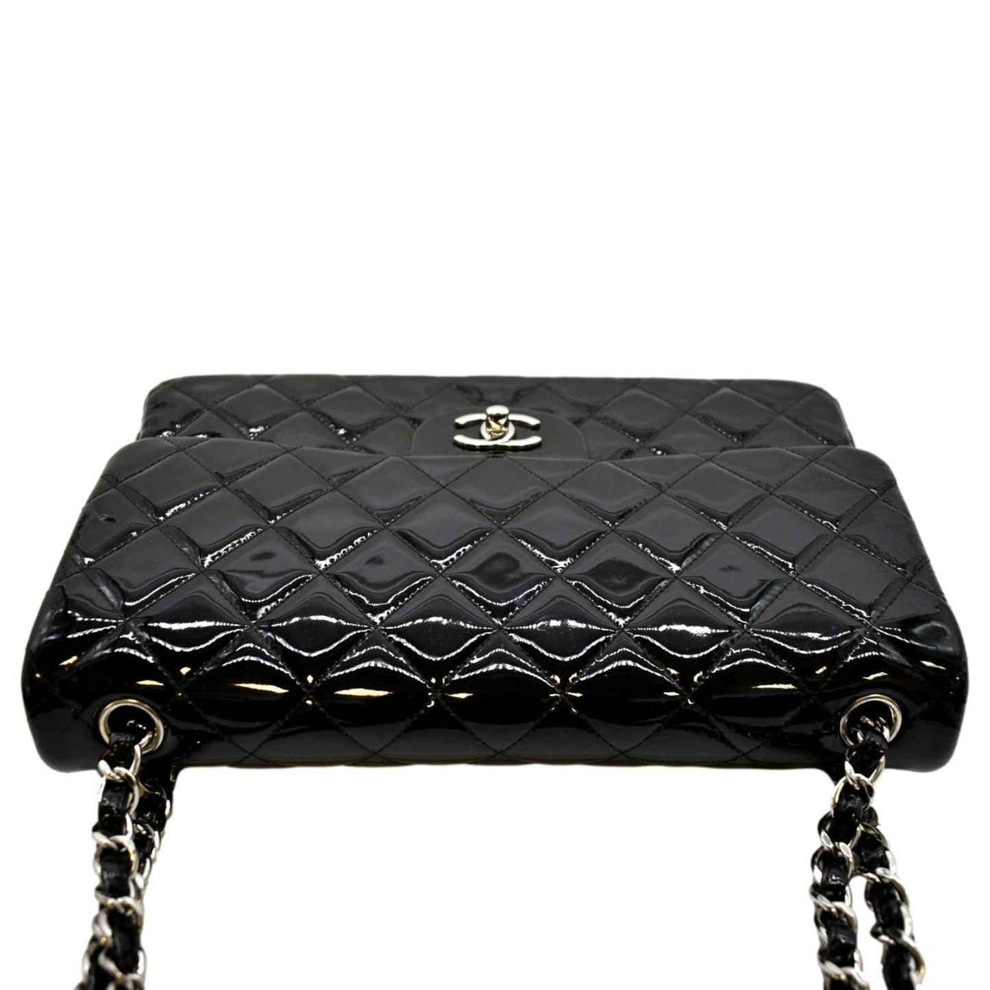 Luxury Chanel Jumbo Flap Patent Leather Shoulder Bag Black