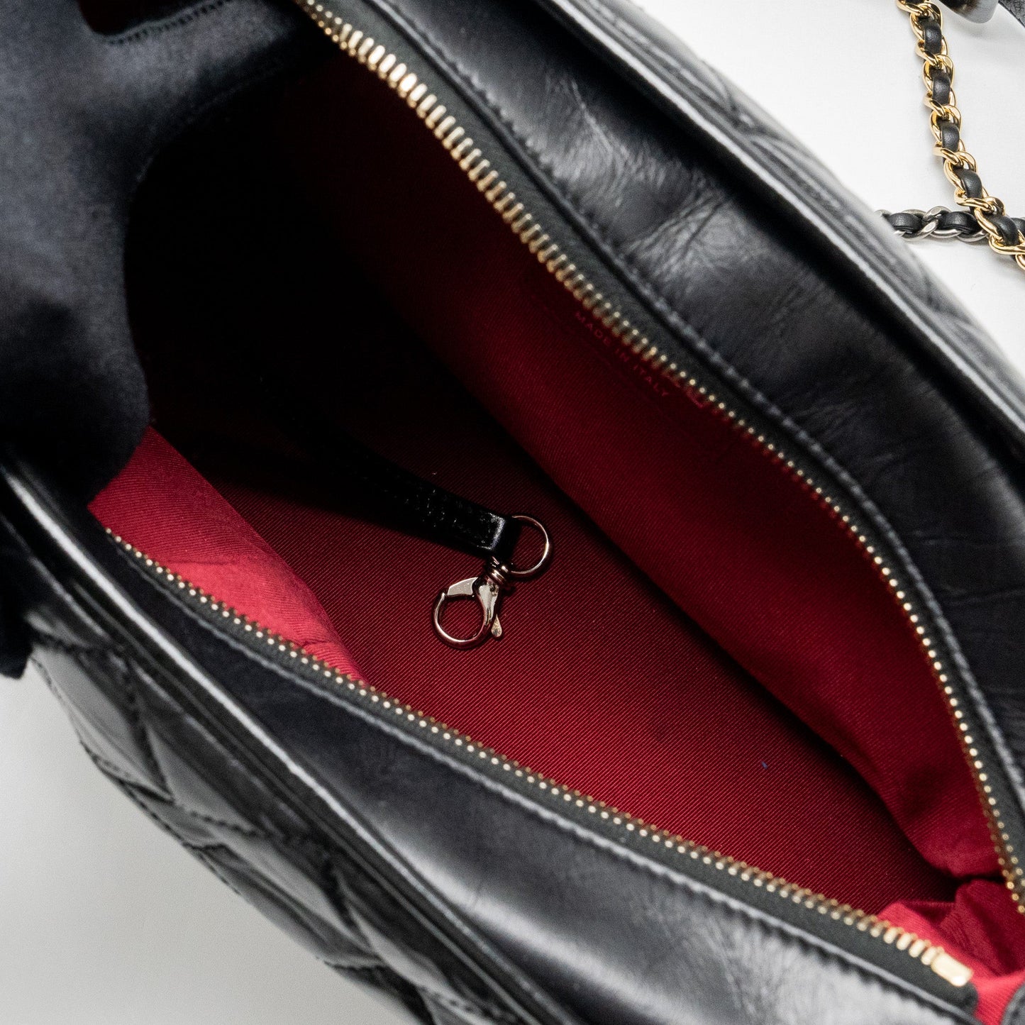 Chanel Large Gabrielle Hobo Bag Aged Calfskin Black Multicolour Hardware
