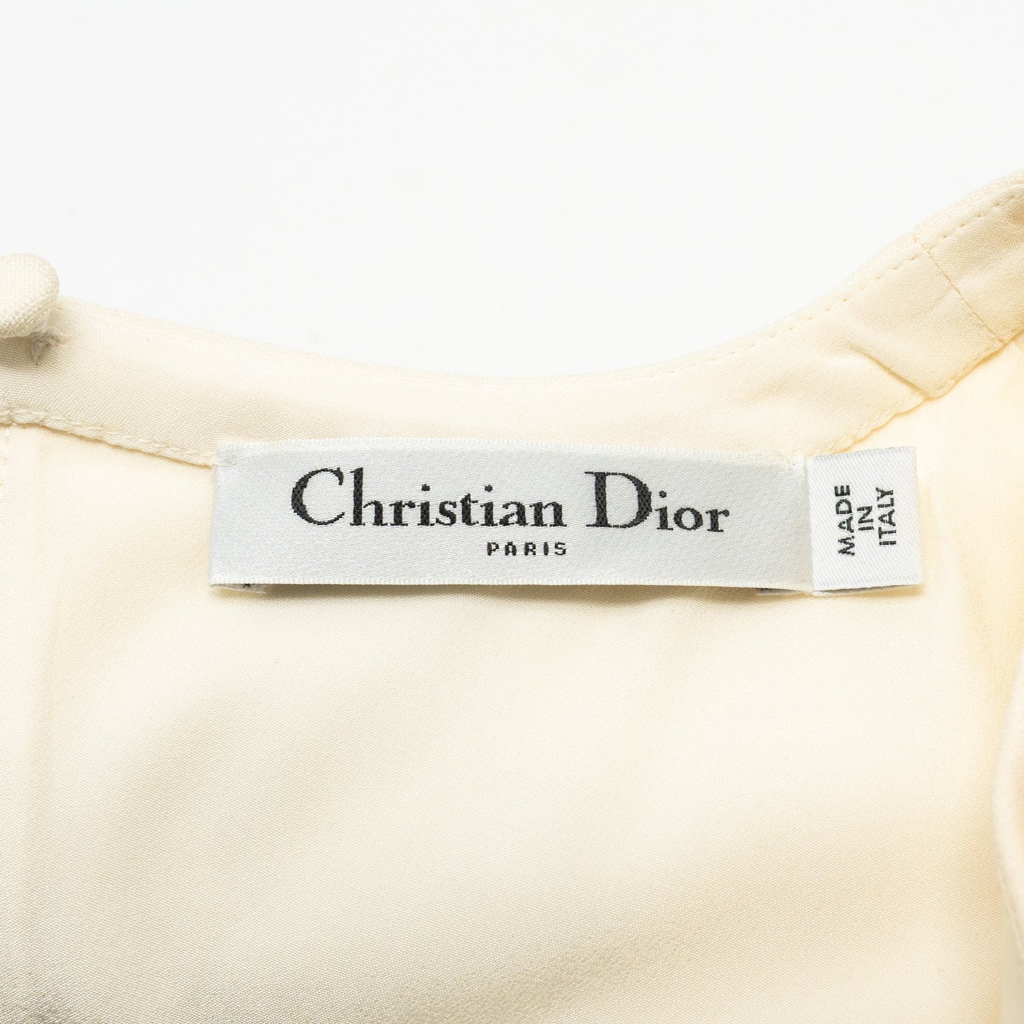 DIOR Size 34 Sleeveless Mini Dress Wool/Silk Ecru