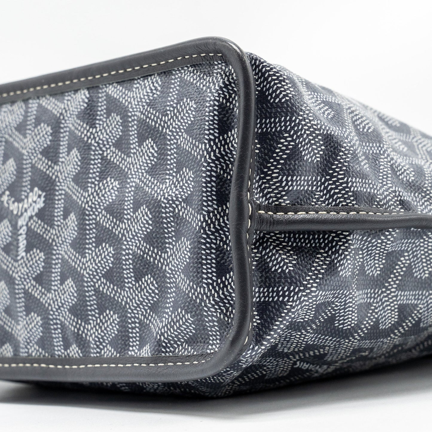 Goyard Mini Anjou Tote Bag  Goyardline Canvas / Leather Grey SHW