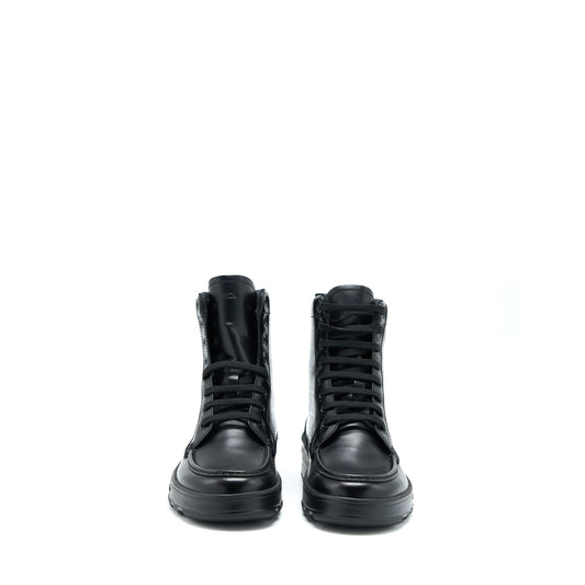 Fendi Size 6 FF Print Boots Calfskin Black