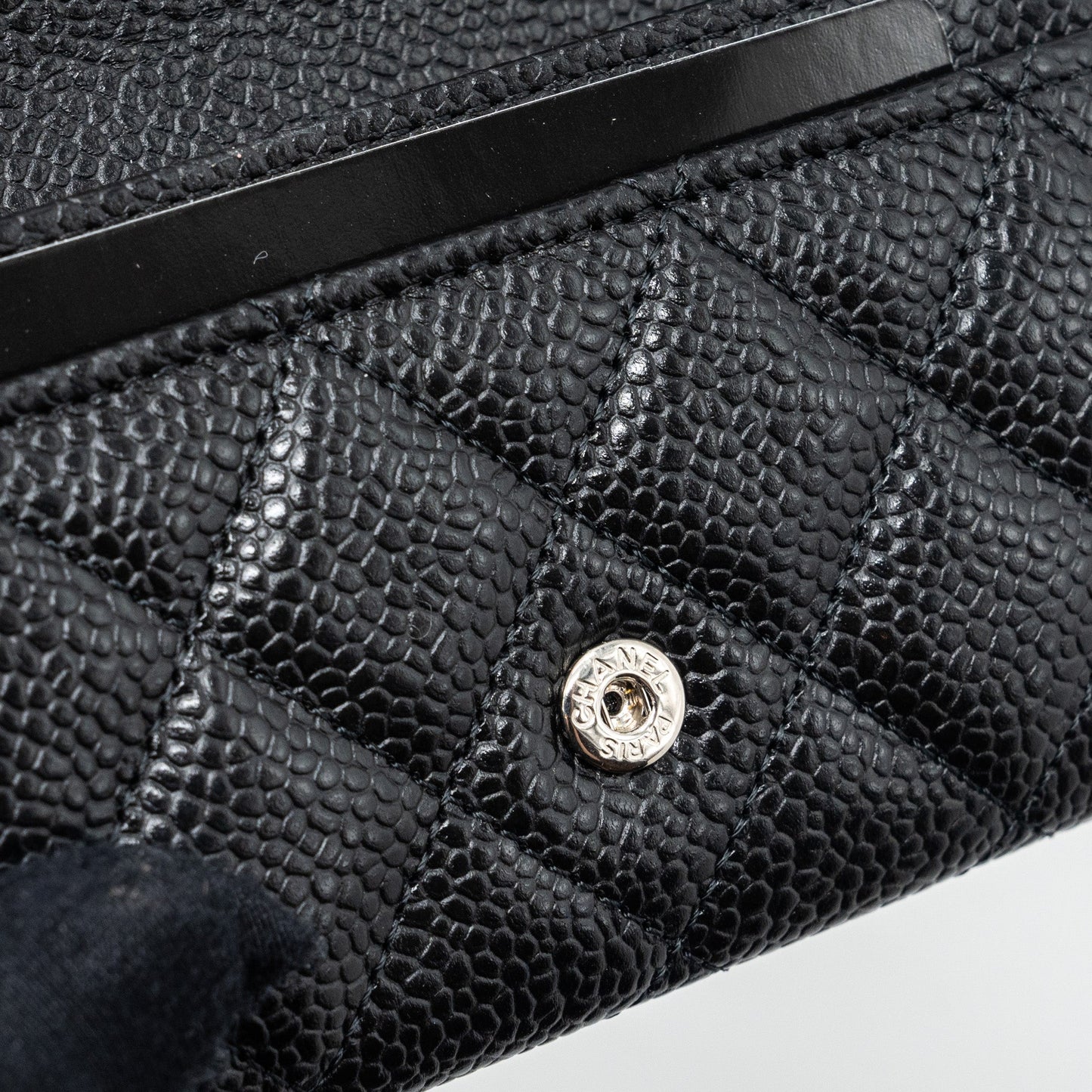 chanel classic flap card holder caviar black SHW (Microchip)