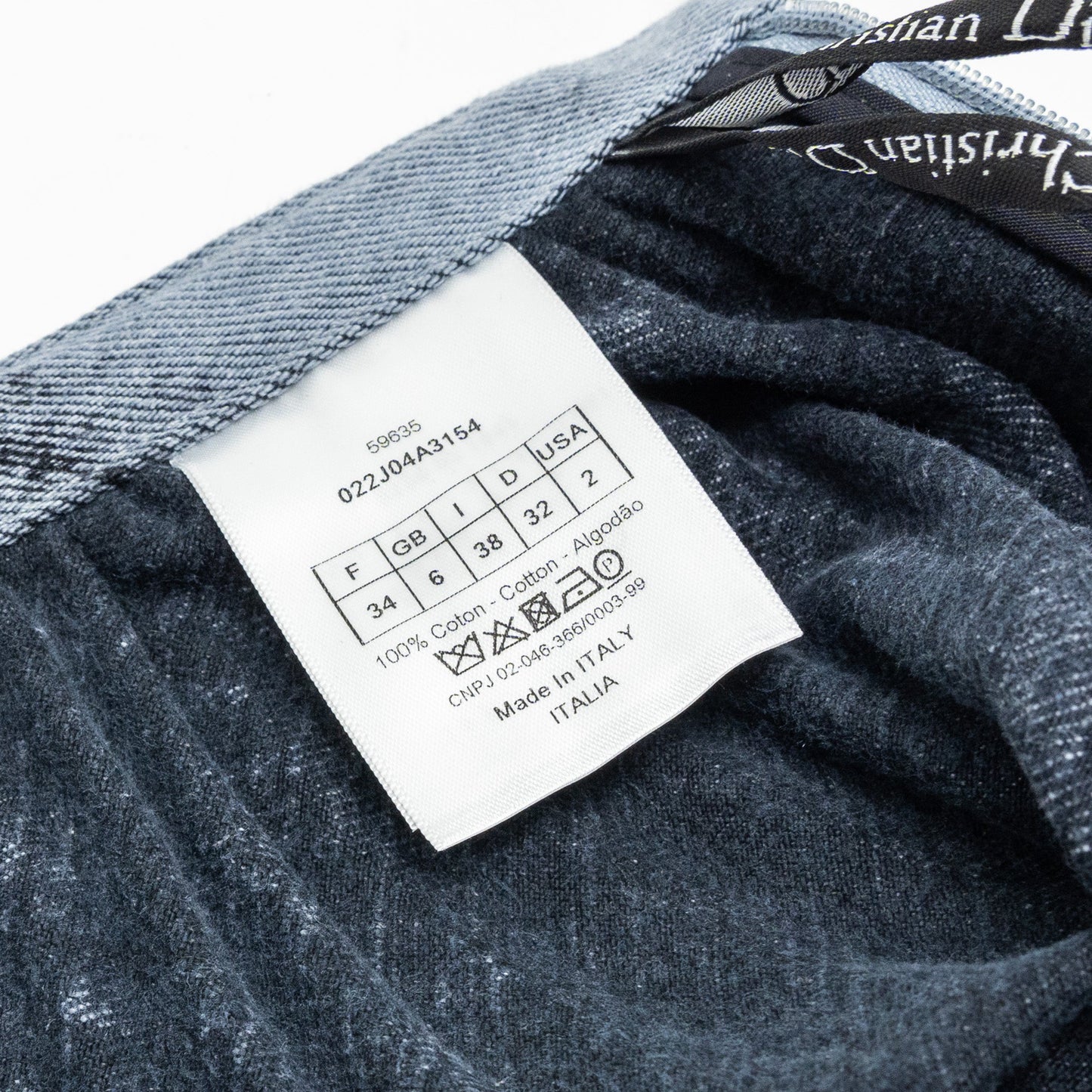 Dior size 34 Tie-dye print skirt cotton grey / black