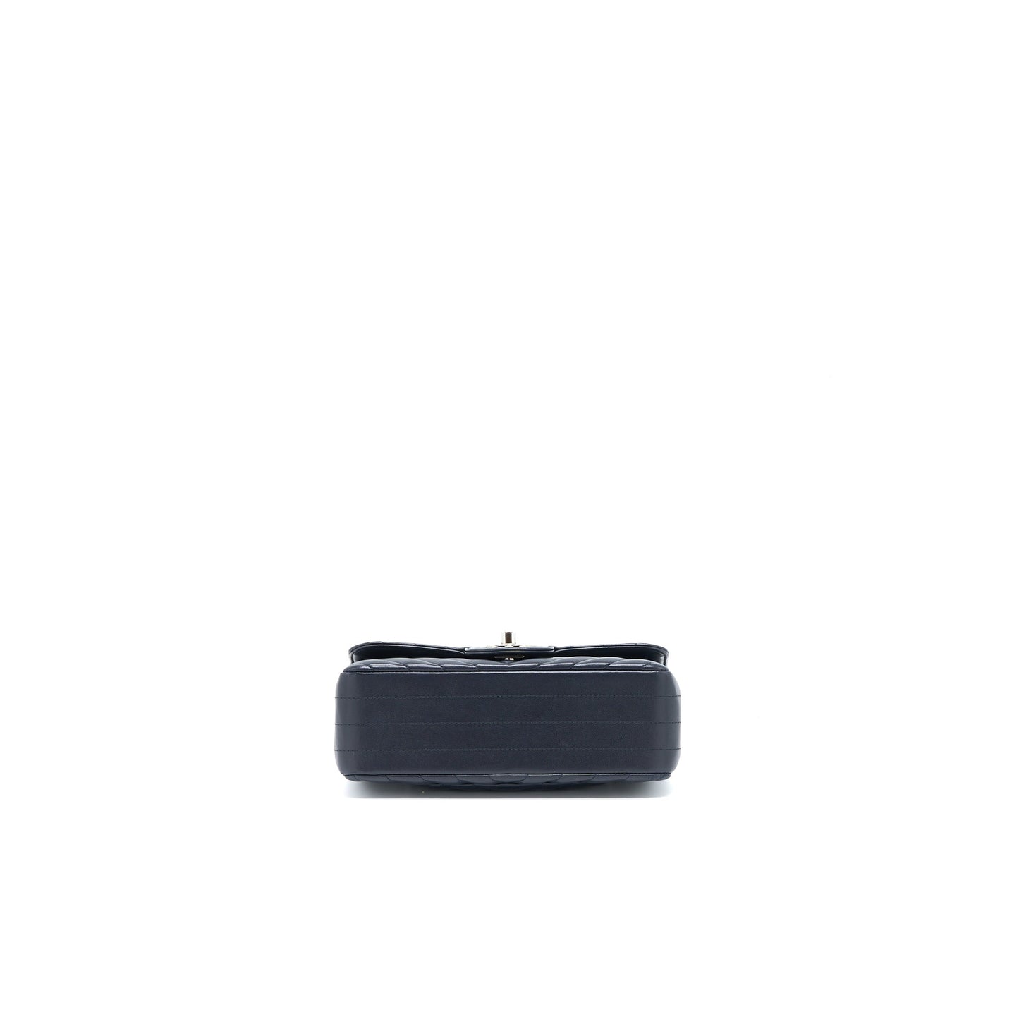 Chanel Mini Rectangular Flap Bag Chevron Lambskin Navy SHW