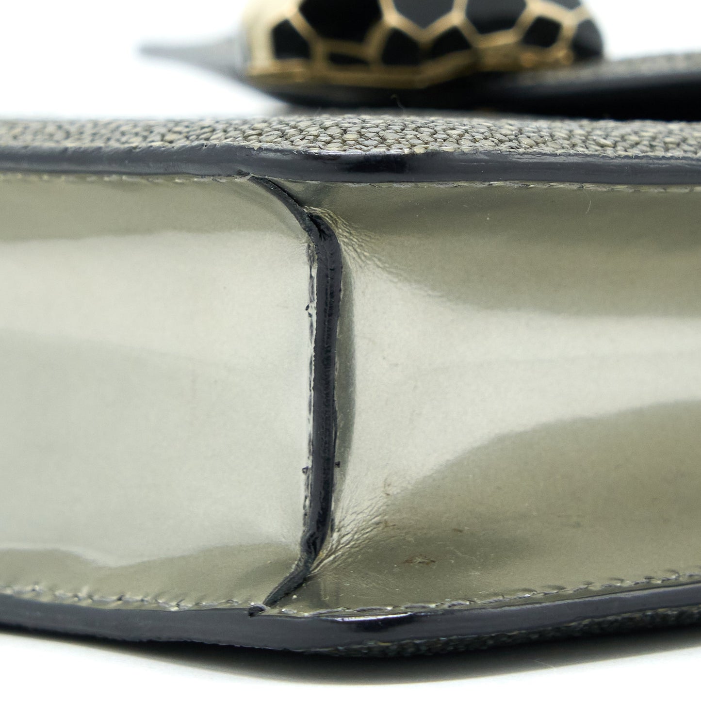 Bvlgari Serpenti Forever Crossbody Bag Stingray Leather Silver LGHW