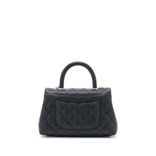 Chanel Coco Handle Caviar Black LGHW(Microchip)
