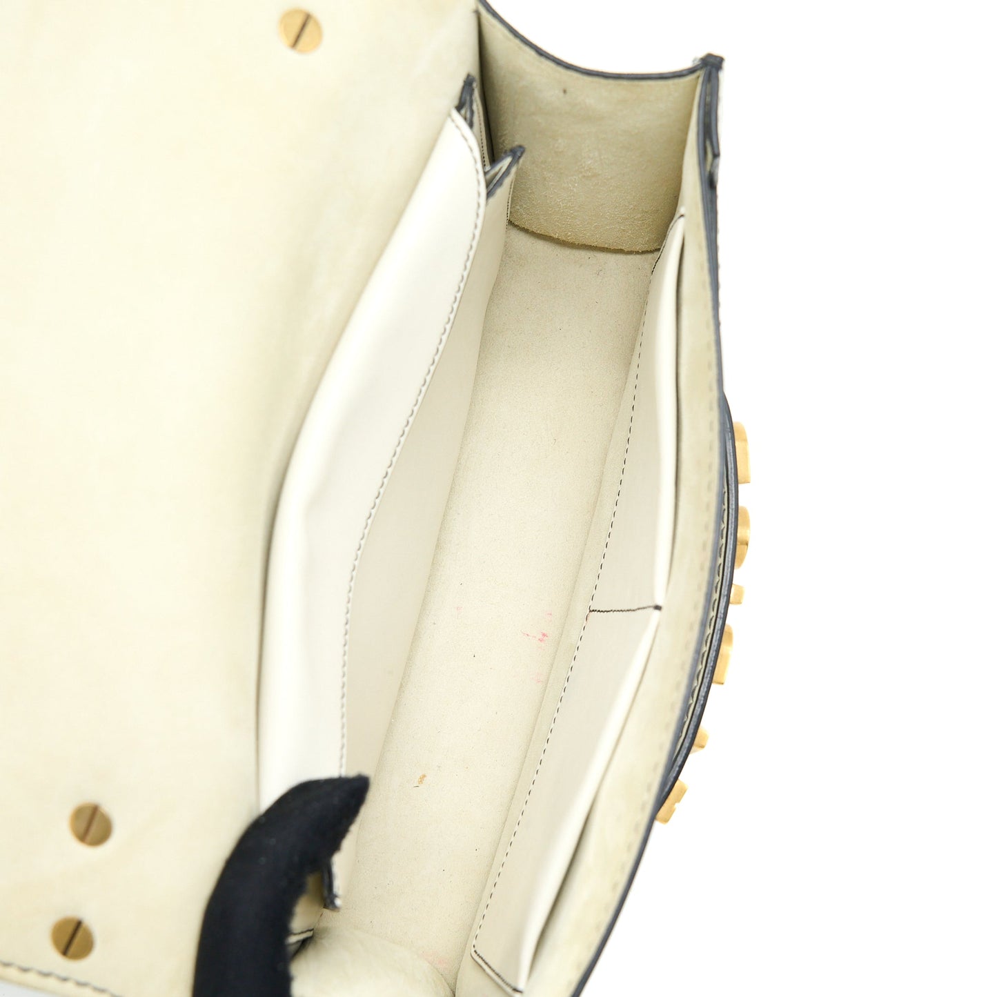 Dior Ja'Dior Flap Bag/ Clutch with Chain White GHW