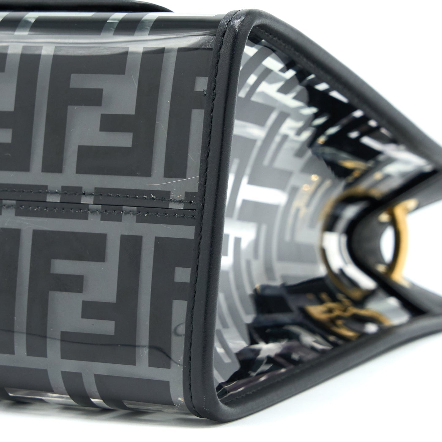 Fendi Transparent Small Runaway Tote PVC/Leather Black GHW