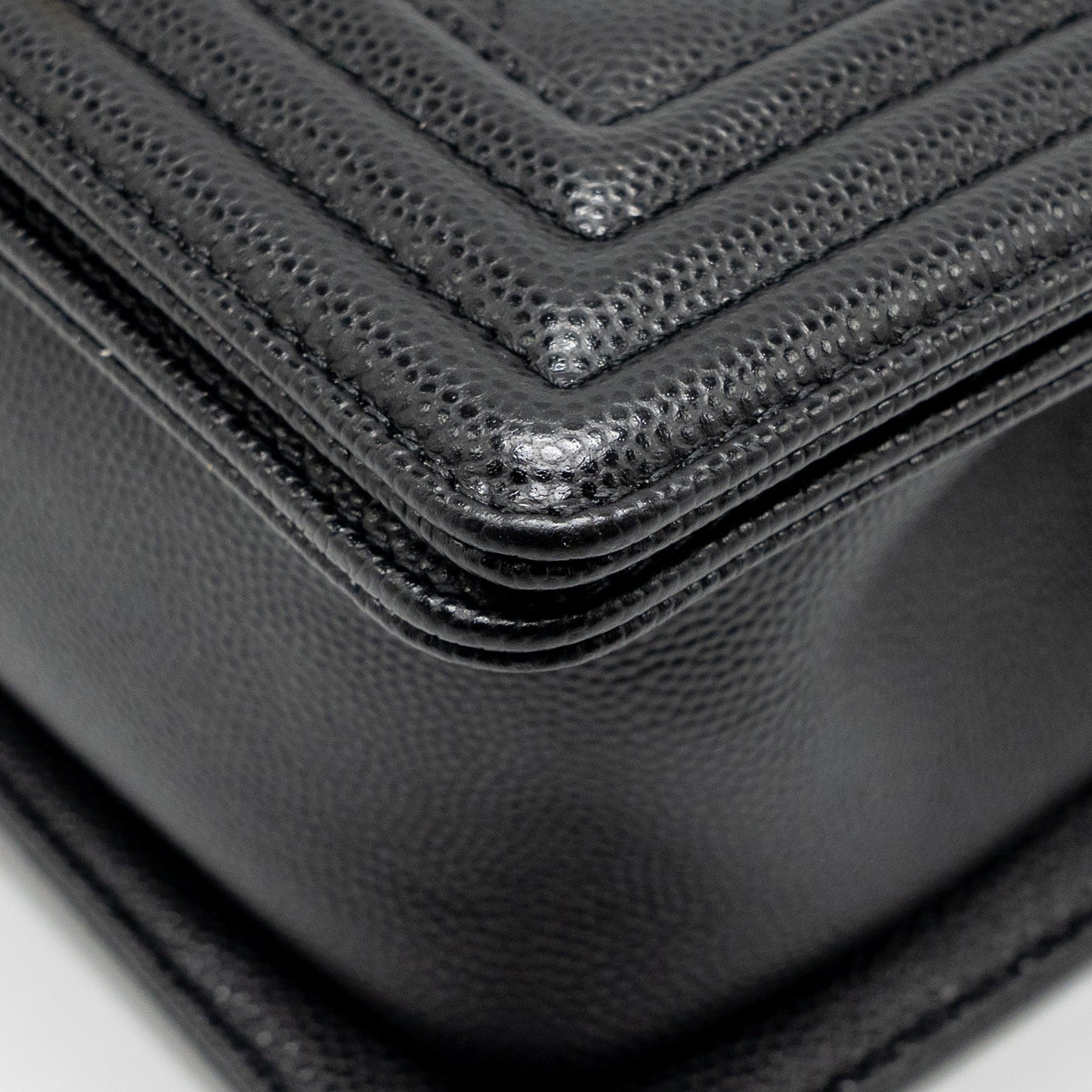 Chanel Small Boy Bag Caviar Black GHW (Microchip)