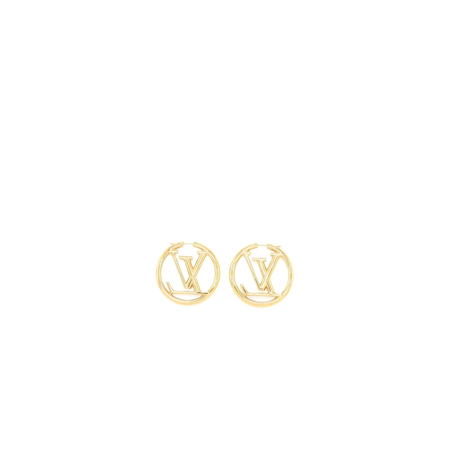 Louis Vuitton Louise Hoop Earrings Gold Tone