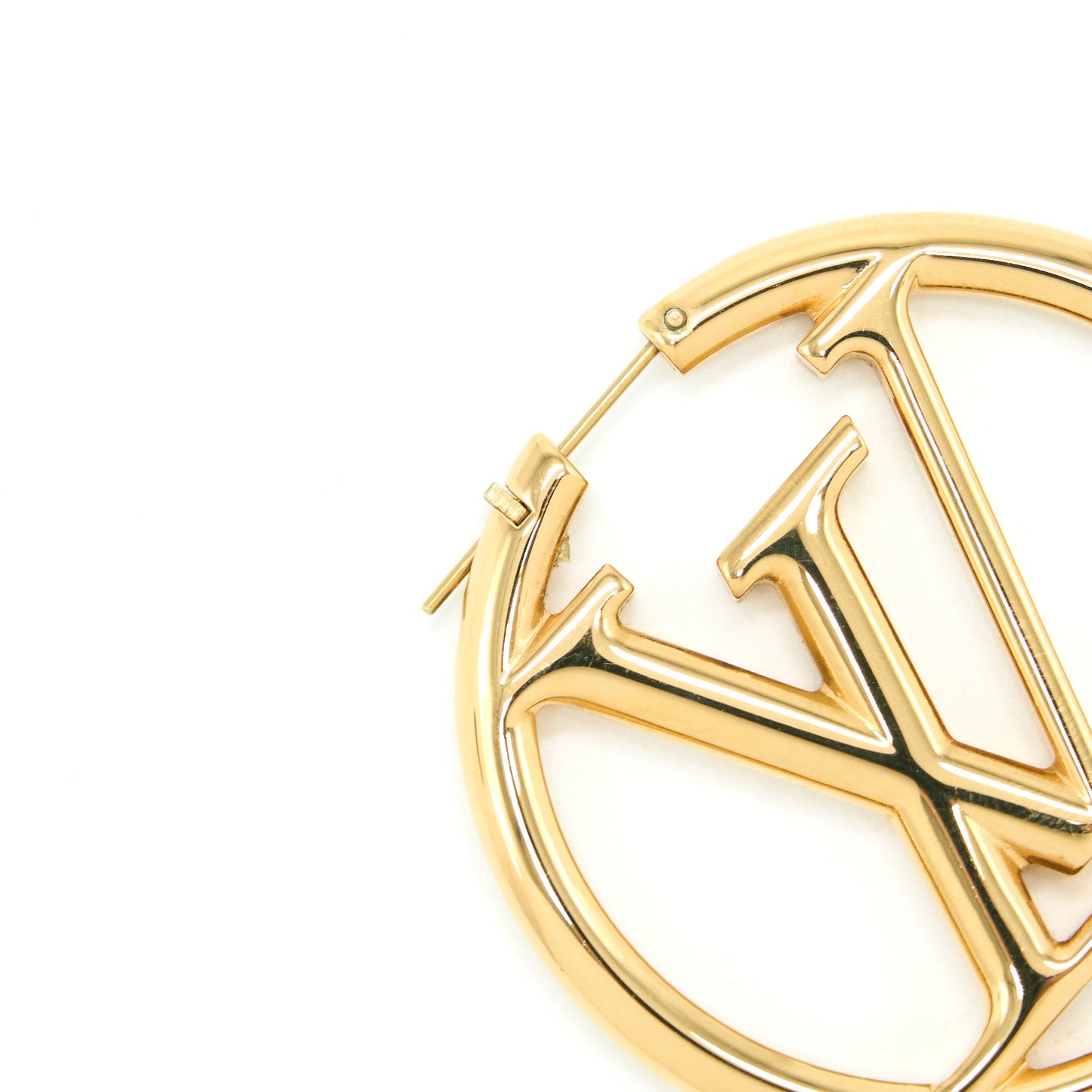 Louis Vuitton Louise Hoop Earrings Gold Tone