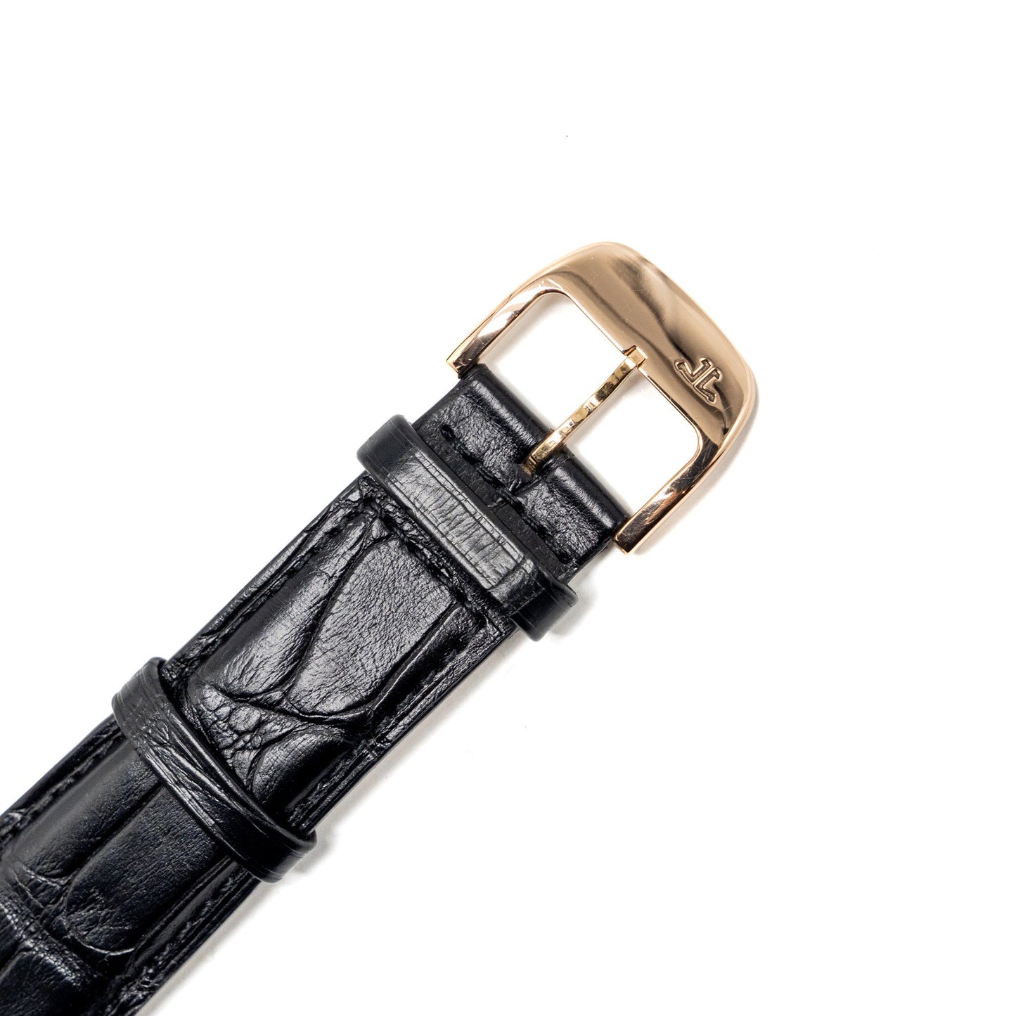 Jaeger LeCoultre 40mm Master Grande Ultra Thin Rose Gold/Diamonds Mens Watch Alligator Strap Black Ref:Q1352502