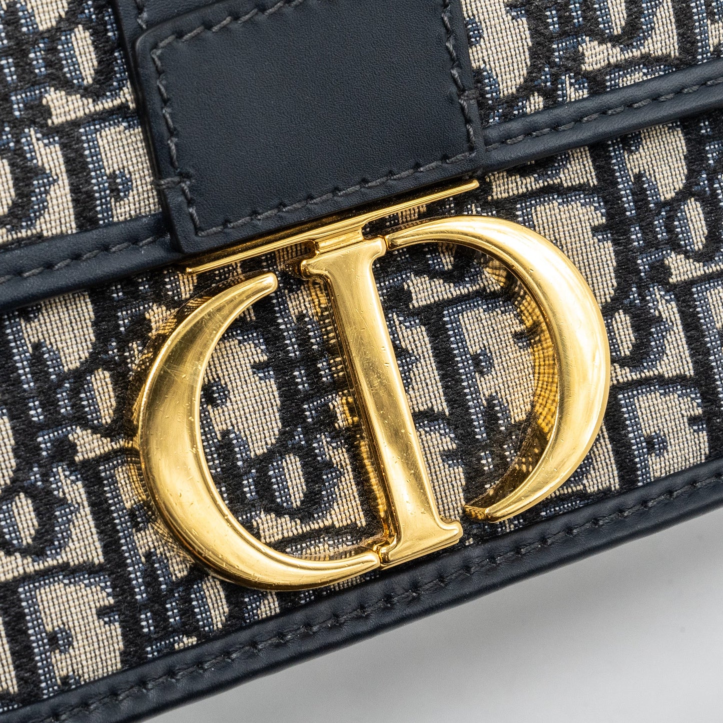 Dior 30 Montaigne Bag Blue Dior Oblique Jacquard Canvas/ Leather GHW