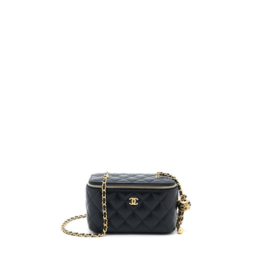 Chanel Pearl Crush Long Vanity Lambskin Black GHW