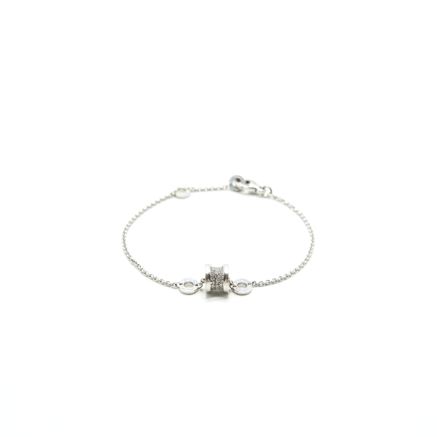 BVLGARI SIZE S/M B.ZERO1 BRACELET 18K WHITE GOLD WITH DIAMONDS