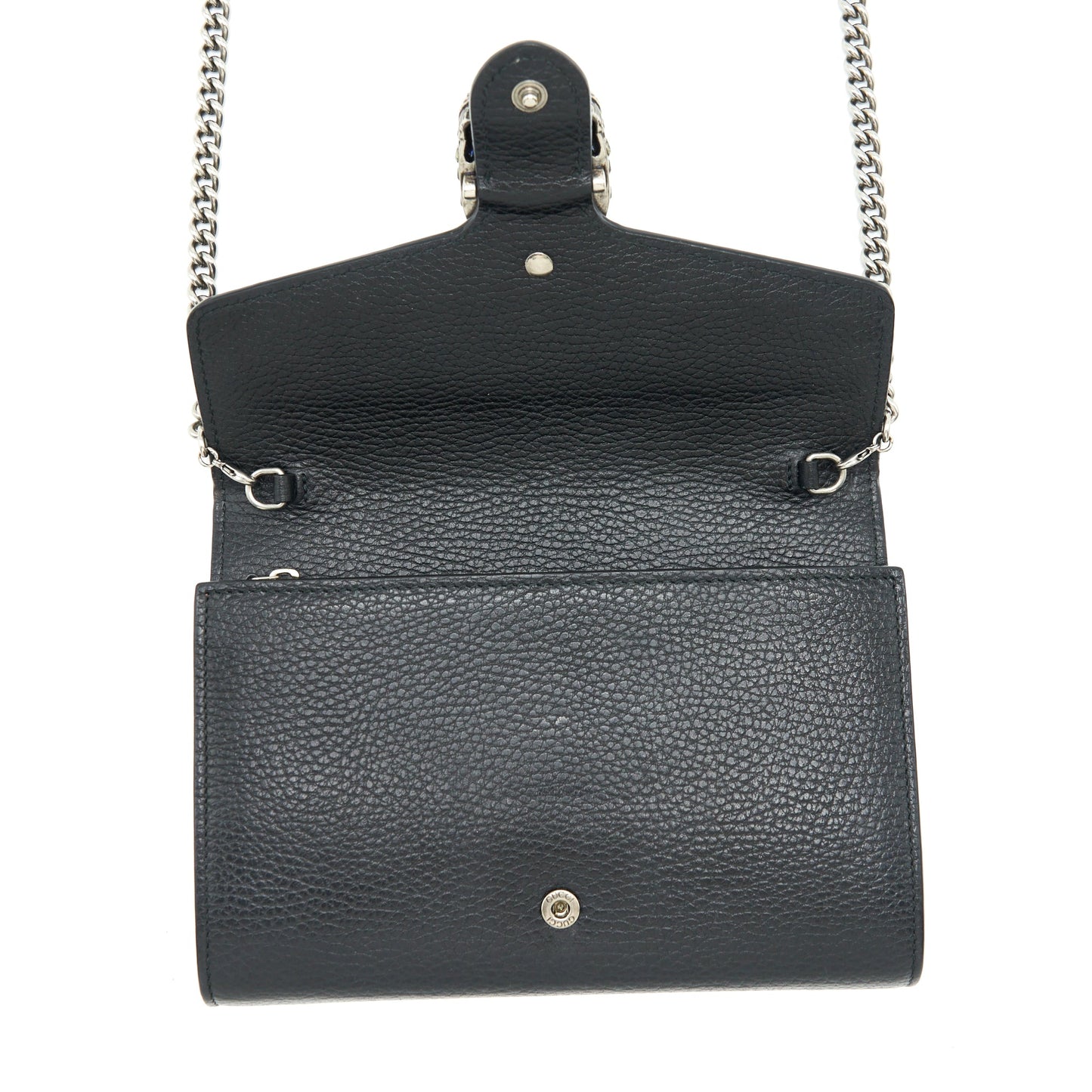 Gucci Mini Dionysus Wallet On Chain Grained Calfskin Black SHW