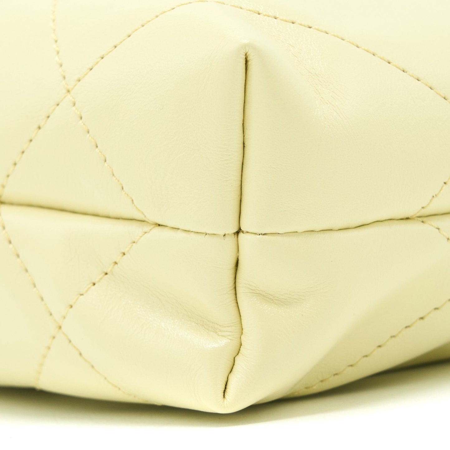 Chanel 23S Mini 22 Bag Shiny Calfskin Light Yellow GHW (Microchip)