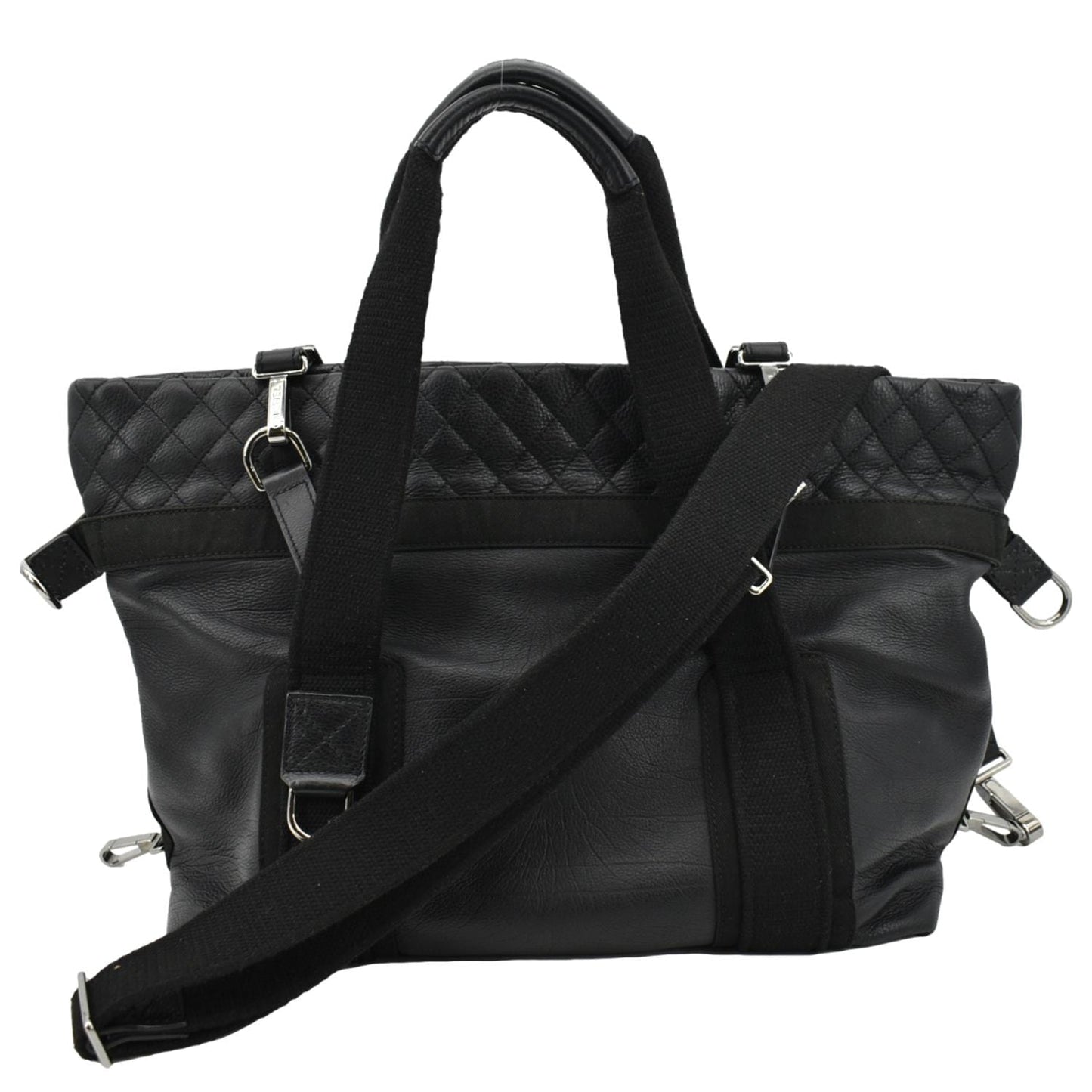 Luxury Chanel 2way Leather Shoulder Bag Black