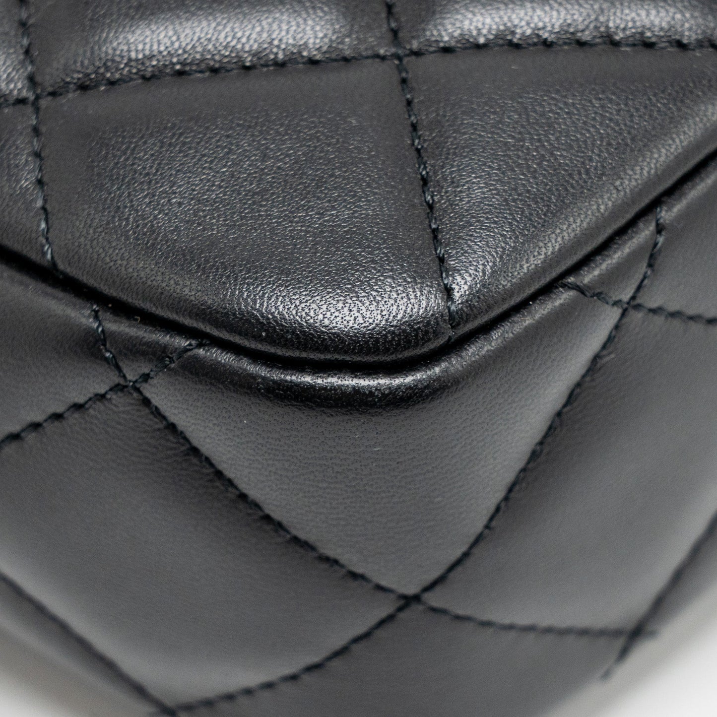 Chanel 22C My Perfect Mini Camera Case with Chain Lambskin Black GHW (Microchip)